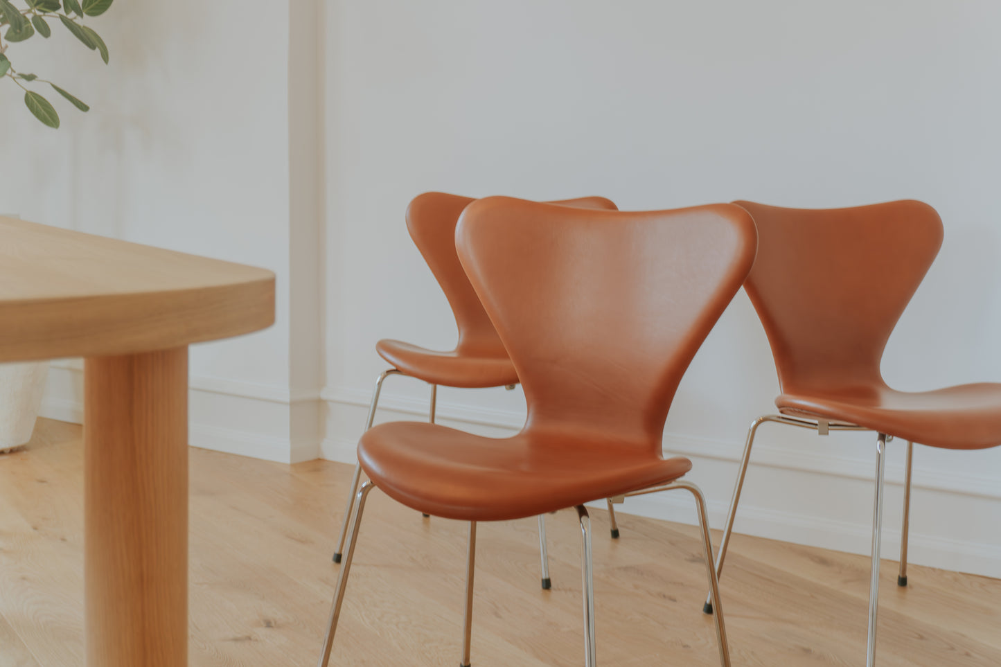 Arne Jacobsen, Syveren stol / Soft læder / Cognac